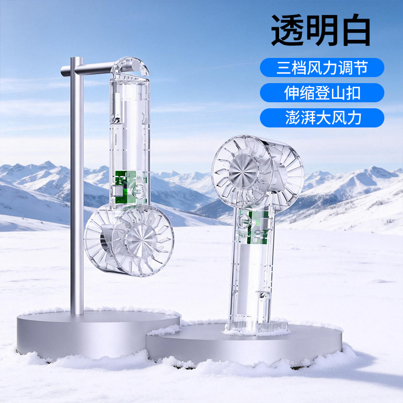 Mini ventilador portátil N15T con función de enfriamiento y compresa de hielo, plegable, pantalla digital, silencioso, viento fuerte, montaje en coche, aromaterapia, humidificación, pulverizador turbo.