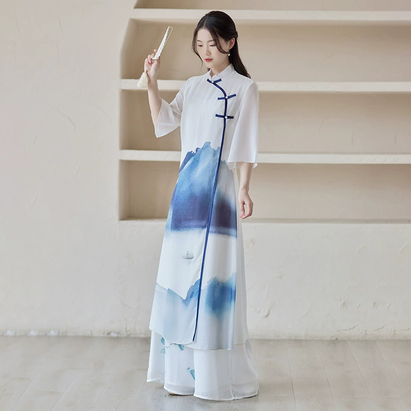 2023 осень новый ретро национальный стиль cheongsam улучшенный китайский стиль костюм