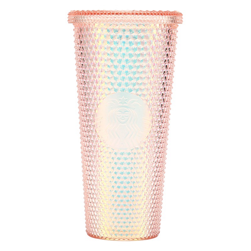 Copa ins estilo de alta apariencia regalo de la muchacha Copa de diamante de gran capacidad transfronteriza de doble capa taza de paja de plástico Copa Durian