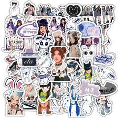 60 ステッカー韓国ガールズグループ NewJeans 漫画ステッカー ipad ラップトップ周辺装飾防水ステッカー
