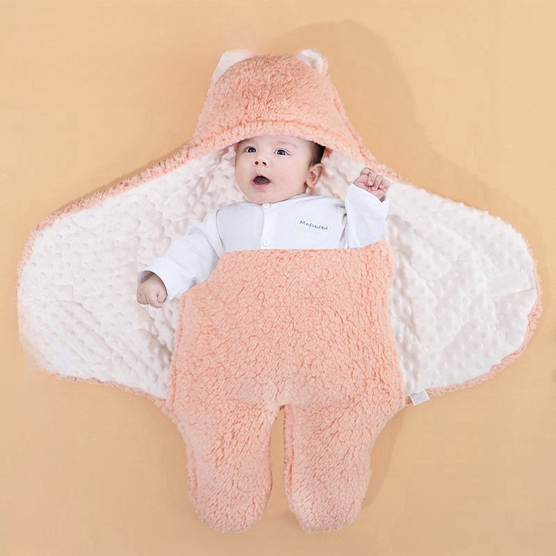Cross-border autumn and winter bag for sleeping thickened newborn comforting quilt baby sleeping bag anti-startling swaddling baby blanket