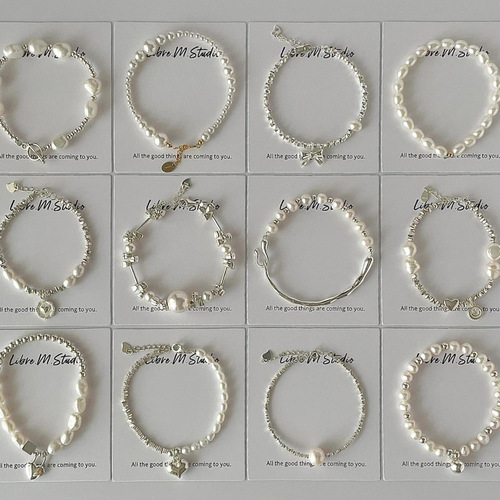 Natural irregular pearl s925 pure silver women's beaded chain, minimalist and cool style, unisex and versatile accessory