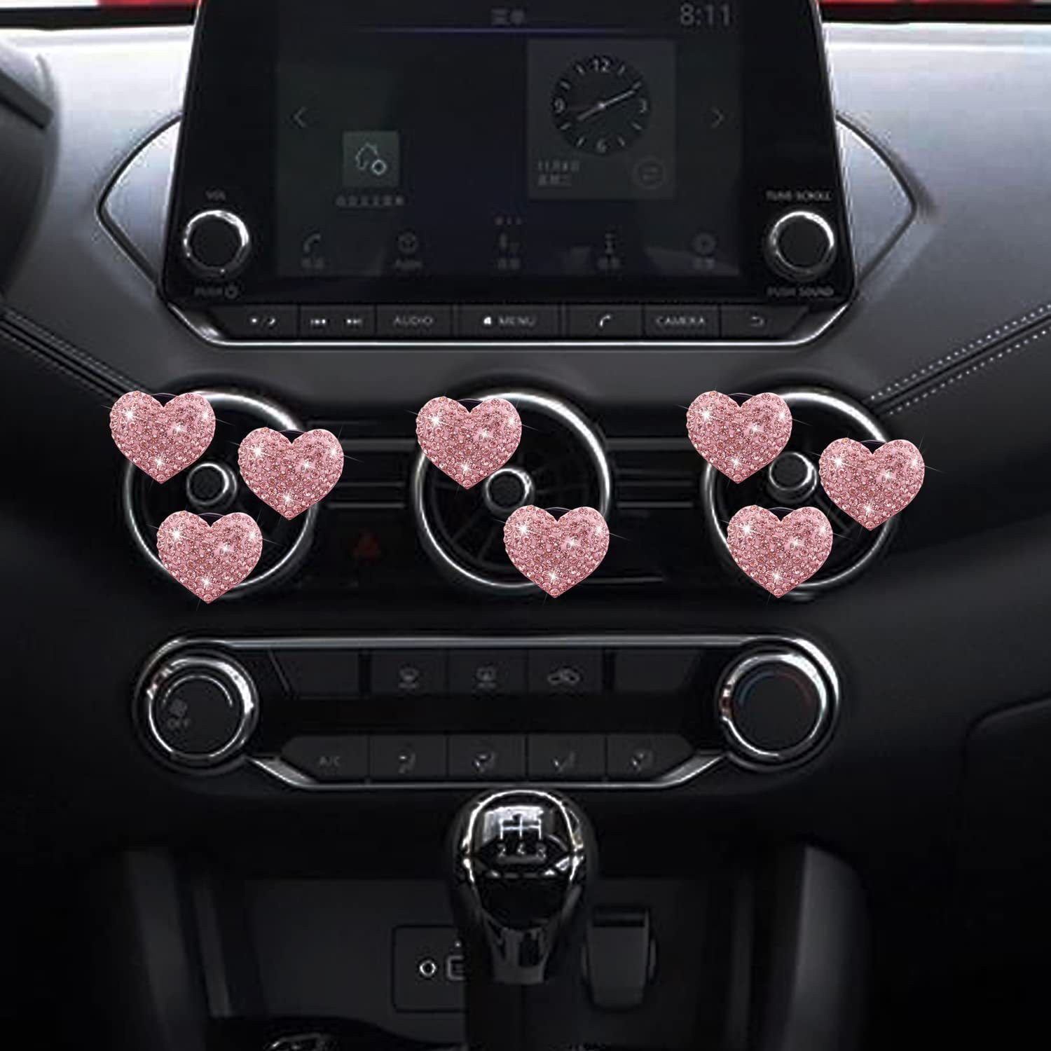 Diamante transfronterizo, amor, aire acondicionado, salida de aire, clip de aromaterapia, perfume para automóvil, desodorante, corazón de melocotón, diamantes, suministros para automóviles, mujeres