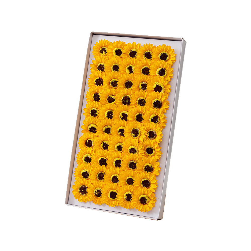 Flores de simulación regalo de mano mini girasoles flor inmortal accesorios de flores falsas al por mayor jabón DIY hecho a mano