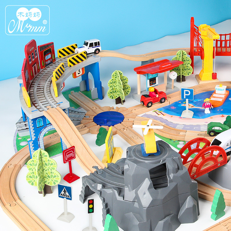 Montessori Educación Temprana Nueva pista juguetes educativos para niños pista coche padre-hijo interactivo mano-ojo coordinación juguetes de madera image 3