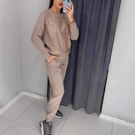 时尚休闲套装;连衣裙;女式T恤