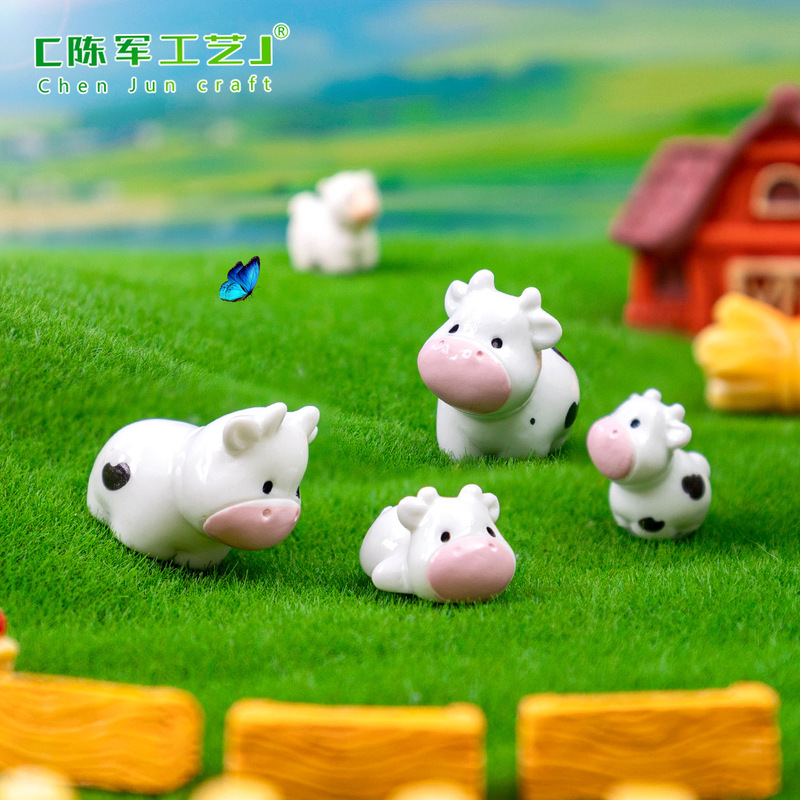 国境を越えた新しい製品クリエイティブ小さな牛農場人形 diy 装飾吊りアクセサリー材料パッケージマイクロ風景小さな装飾品|undefined