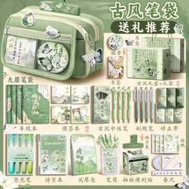 国风女孩高颜值笔袋大容量耐脏文具盒小学初中开学礼物多层铅笔盒