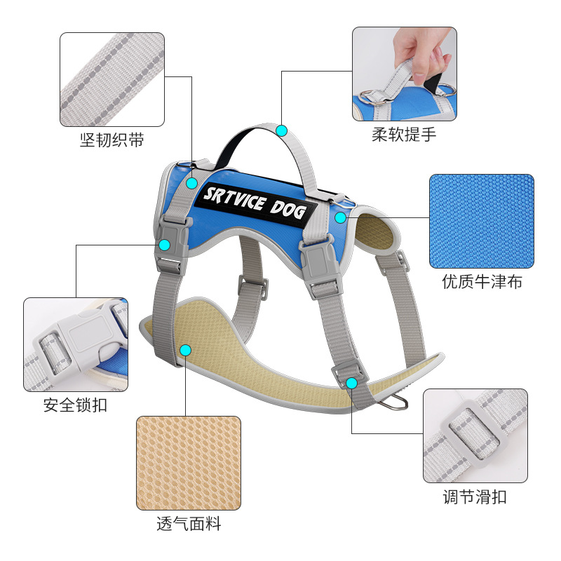 Nuevos productos para mascotas en venta caliente, cinturón de pecho para perros, cinturón de pecho multifuncional a prueba de explosiones