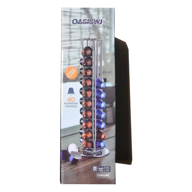 Estante de almacenamiento de alambre negro, para cápsulas de café, YZ1313