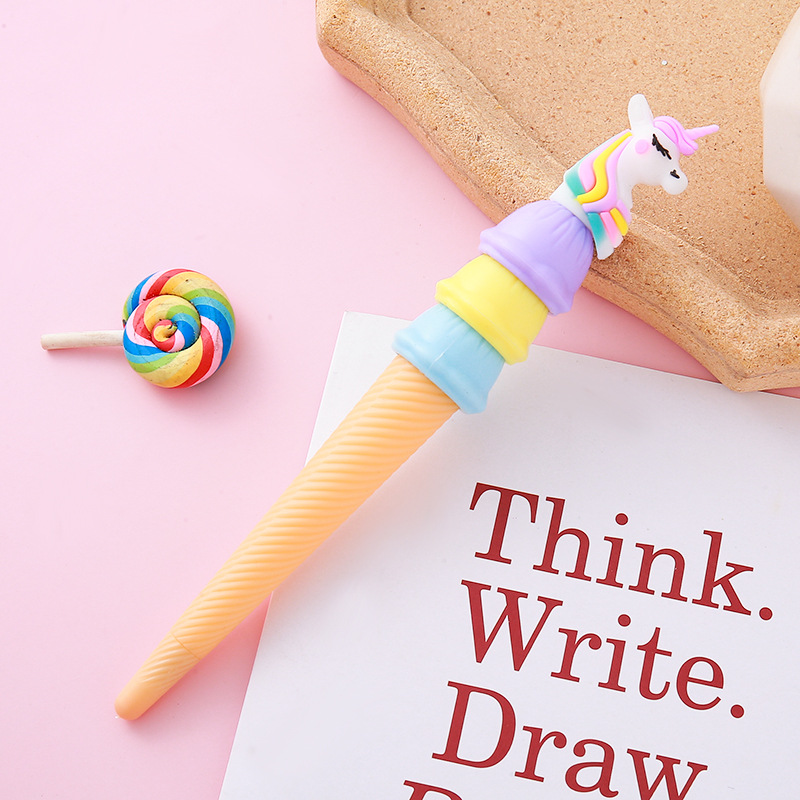 Unicornio de alto valor facial Hagen Das bolígrafo neutro creativo papelería bolígrafo acuoso lindo helado bolígrafo estudiantil