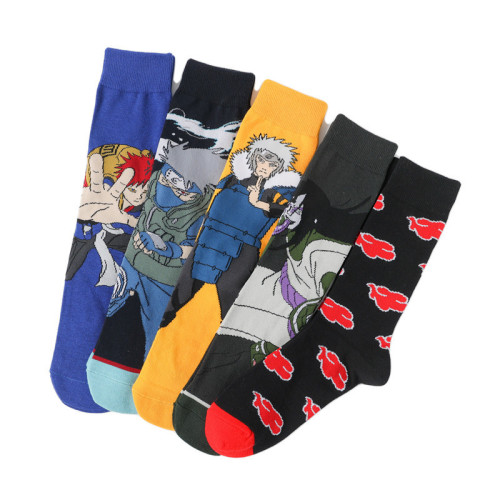 Manufacturer cotton cartoon mid-length Naruto anime character socks personalized trendy men's mid-length women's socks men's socks