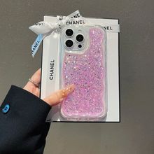 简约高级适用Redmi A3创意手机壳曲边闪粉滴胶小米15PRO小众女款