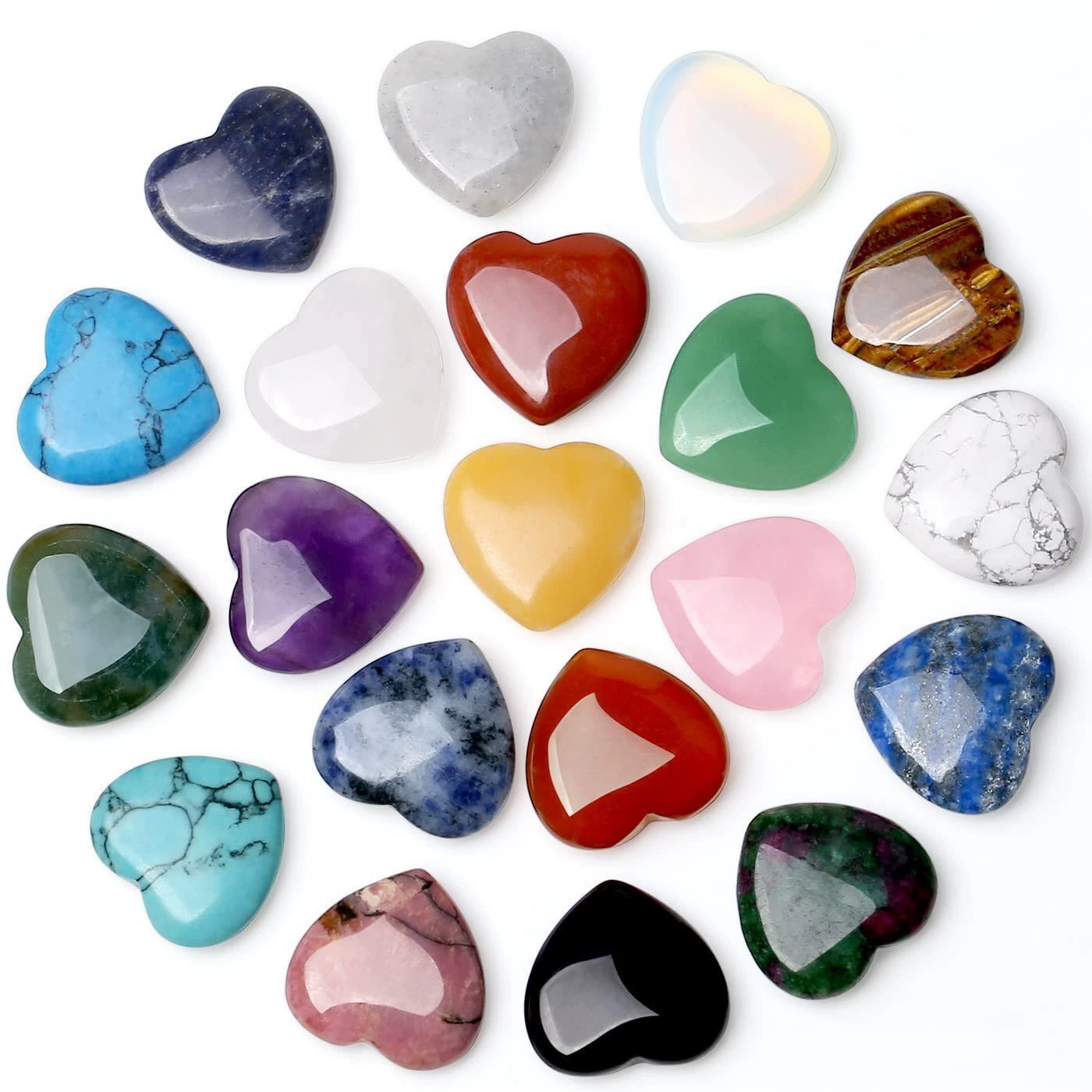 (Cross-border trading), (Wholesale), natural water, organic crystal heart shaped, accessories, 20mm, with gem