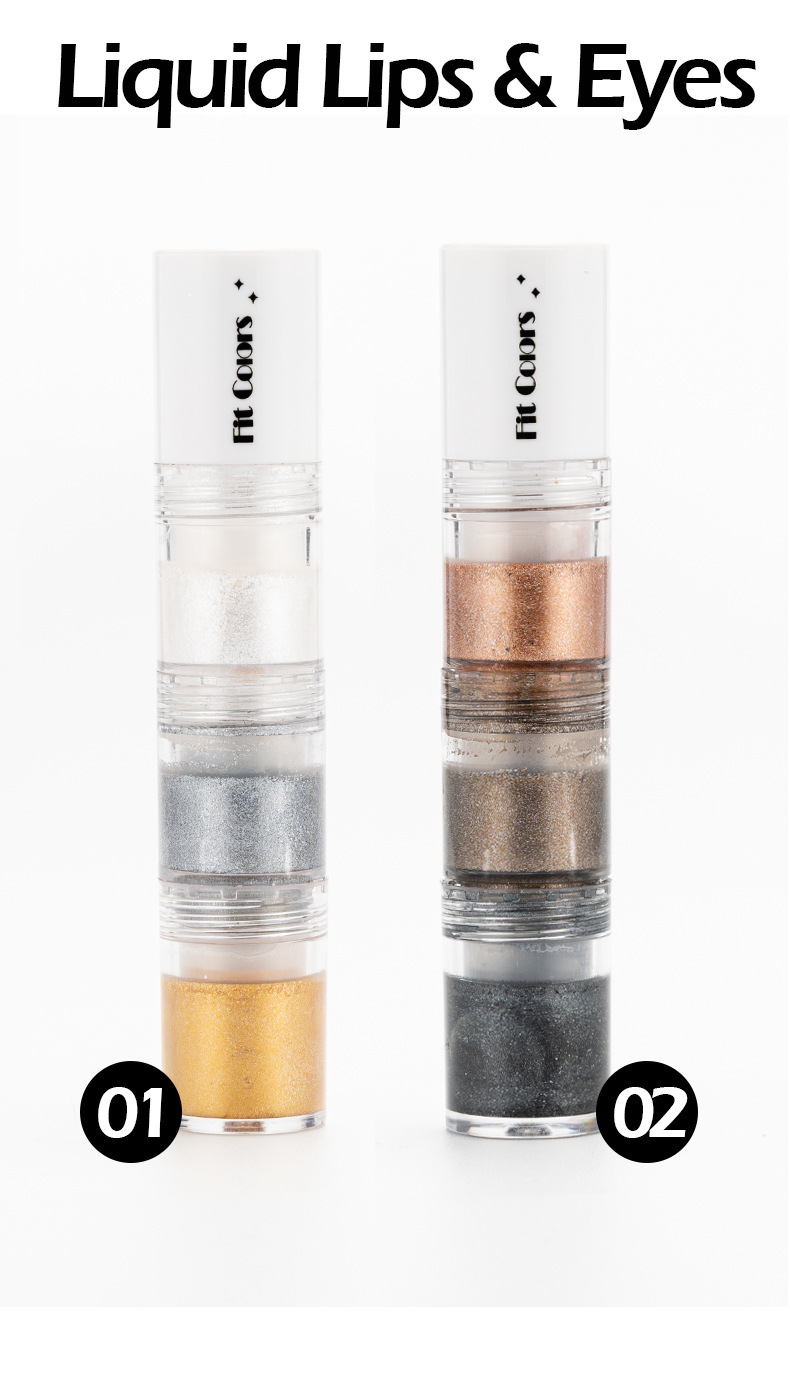 Cross-border bestseller Fit Colors3: Smoky Eye Water, Eyeshadow Diamond Liquid, Pearlescent Fine Sparkling Eyeshadow Liquid, Lip Gloss undefined
