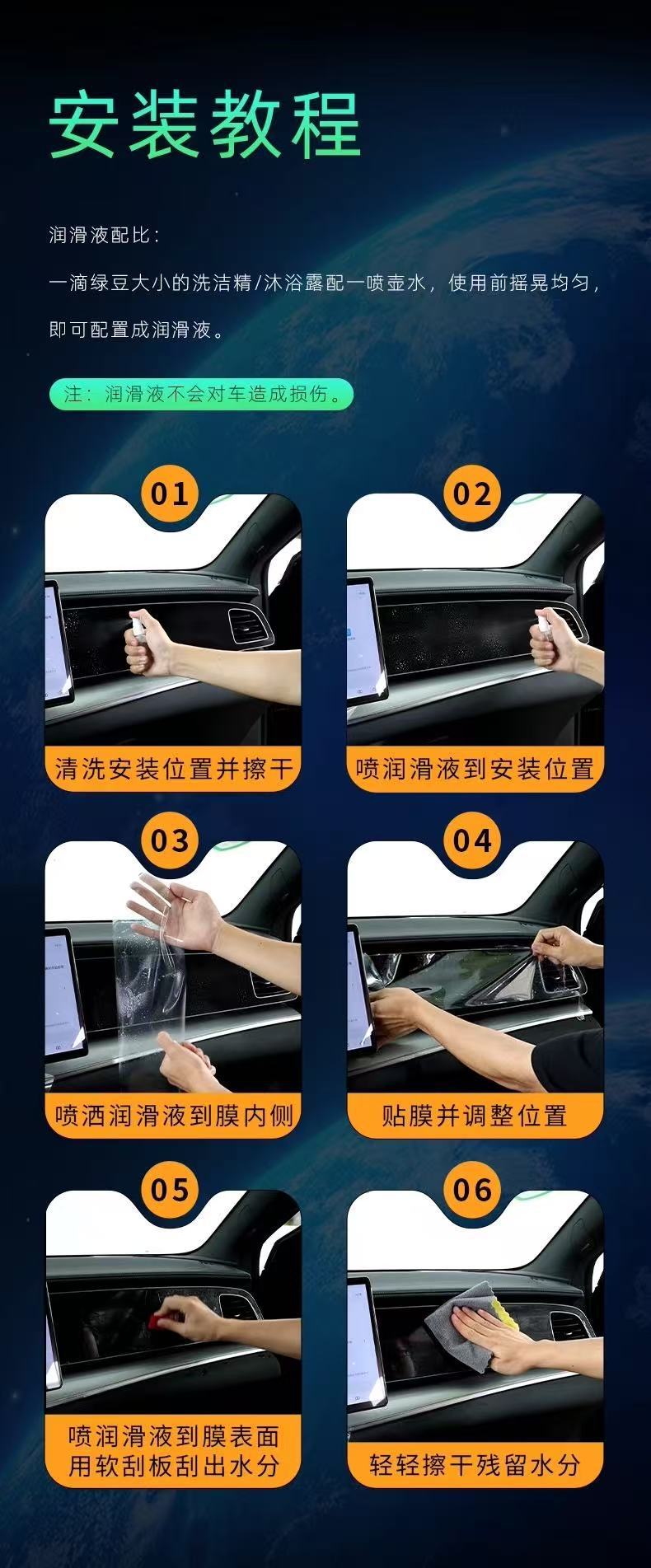 Suitable for the Xpeng P7+; dedicated center console navigation and instrument display screen, interior trim, and center pillar protective film accessories for modification