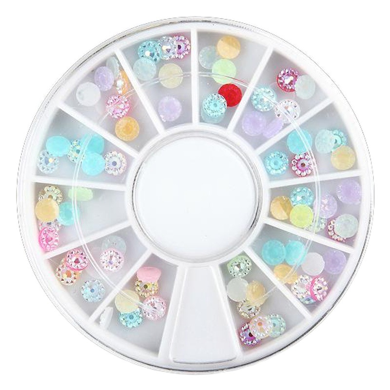 Accesorios para decoración de uñas con forma especial, diamantes de imitación de resina, tachuelas metálicas iridiscentes, caja de diamantes de imitación mixtos de 12 compartimentos, fabricante de materiales con forma especial, venta al por mayor