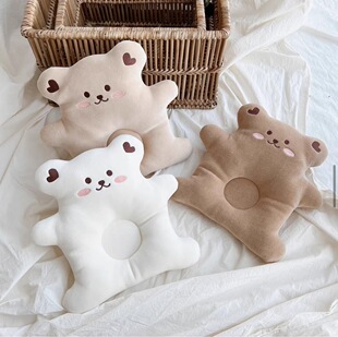 2022 baby anti-deflection head shaped pillow cute cartoon bear shaped pillow newborn correction head shaped pillow