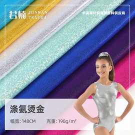 涤氨烫金 190g高弹面料  指纹点现货 新品弹力体操服玩具布料