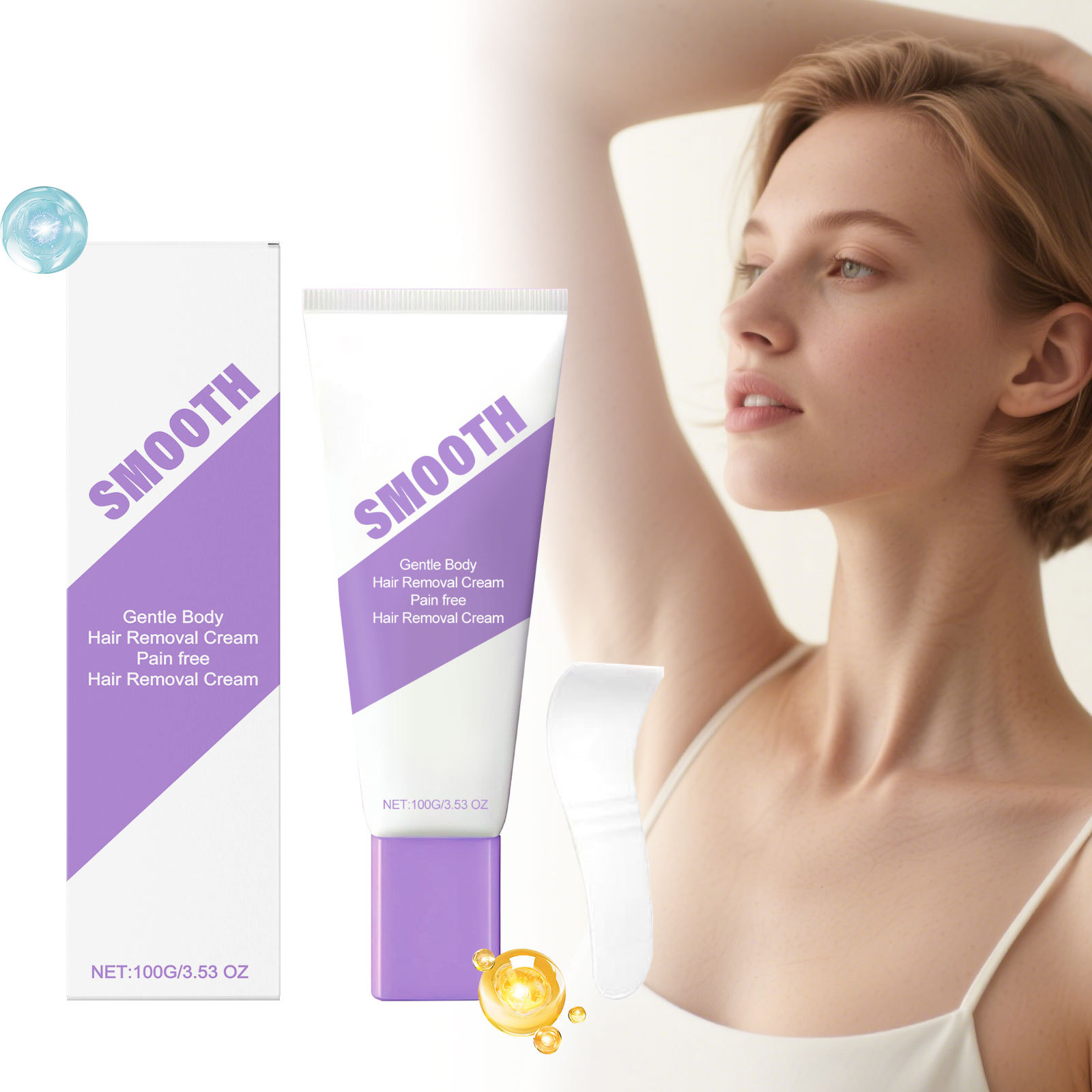 Gentle Hair Removal Cream, Nourishing and Moisturizing Skin, Body Cleansing Smooth Hair Removal Cream, Oem Private Label, Cross-Border Qualification