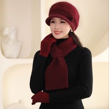 三件套简约时尚妈妈帽秋冬款经典户外防寒防风加绒保暖加厚女批发