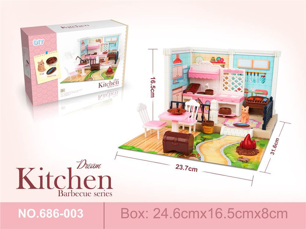 Diy self-installed barbecue kitchen scene