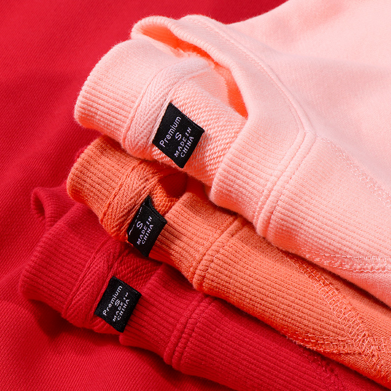 340g高品質純棉衛衣印LOGO純色圓領套頭男女廣告衫工作服刺繡批發