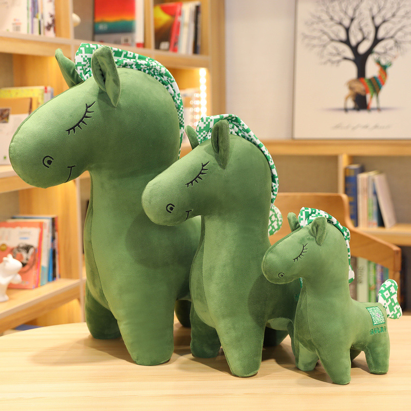 Creativo pony muñeca verde caballo peluche muñeca juguete decoración colgante actividad regalo