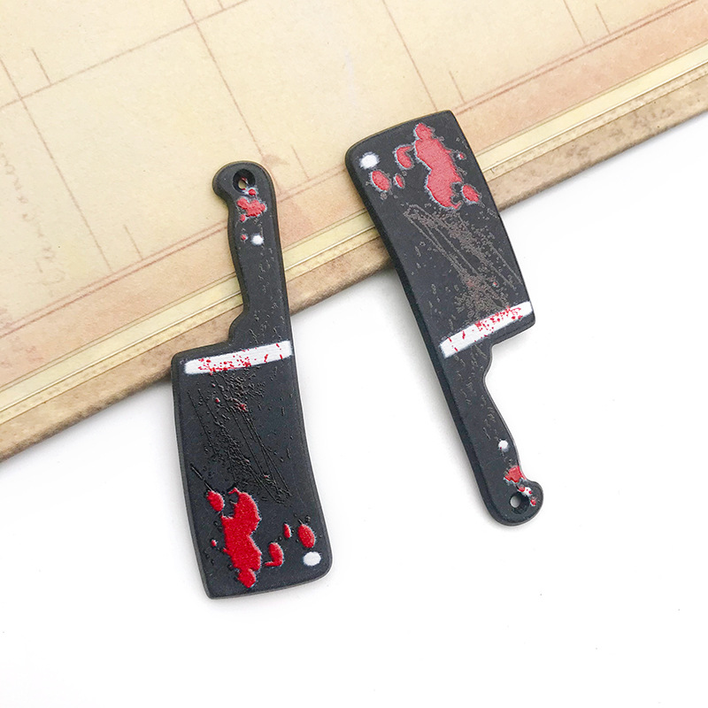 Mezclado 20 acrílico Halloween espada cuchillo de cocina creativa DIY pulsera collar accesorios joyería pequeño colgante image 17