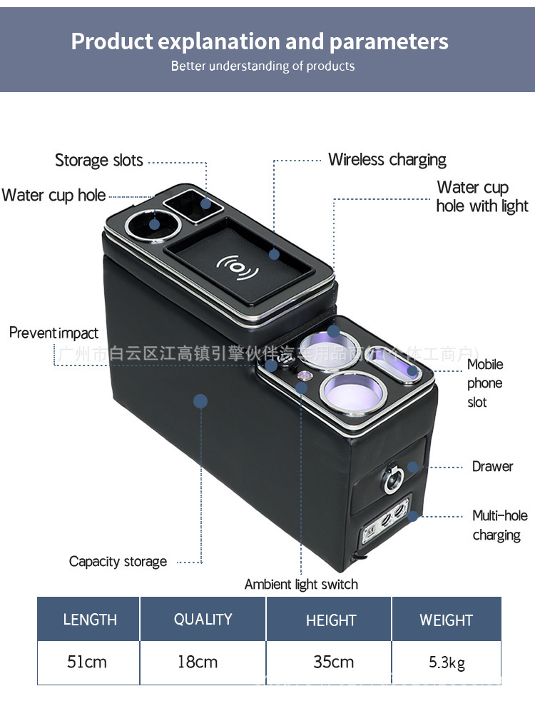 Suitable for Honda Stepwgn 02-24 Hong Kong version, special armrest box, new RP8 central armrest box