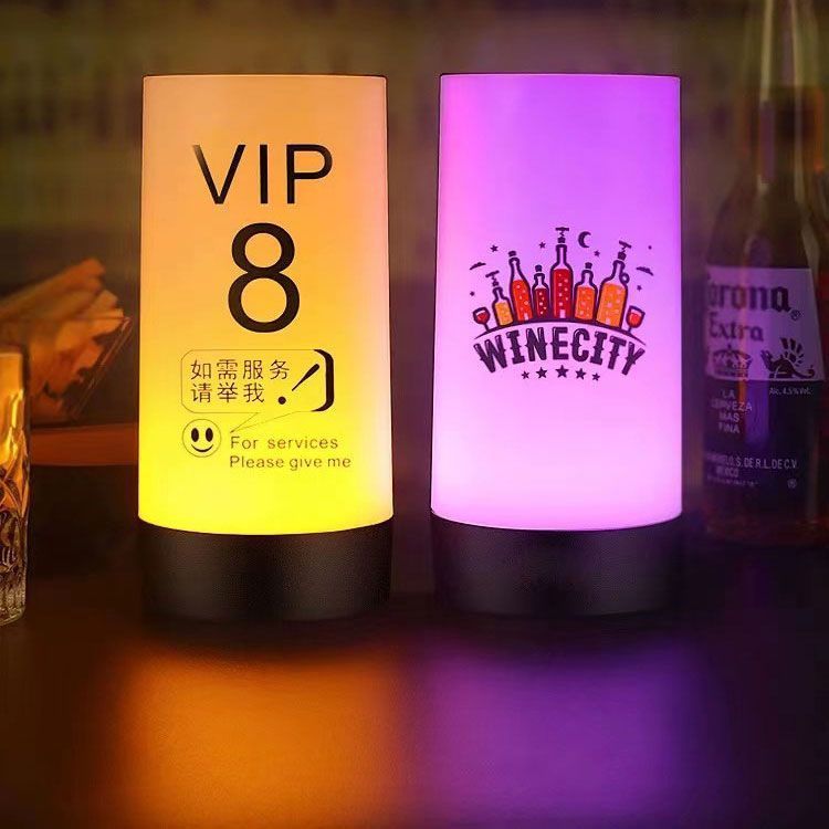 カラフルな LED 充電バーテーブルランプレストラン脚本番号ランプ居酒屋装飾雰囲気ナイトライトクリアバーテーブルランプ|undefined