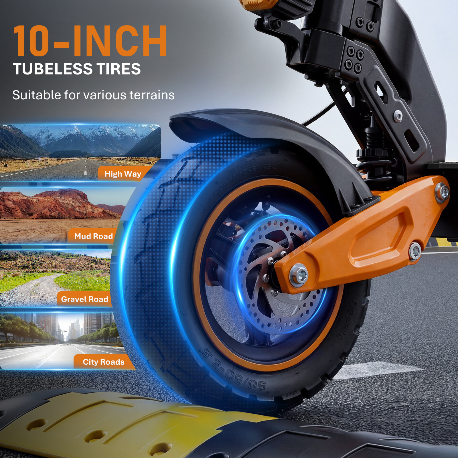 Mountain Off-Road Electric Scooter with Long Range, 2000W Motor, High Power, Foldable Off-Road Electric Skateboard