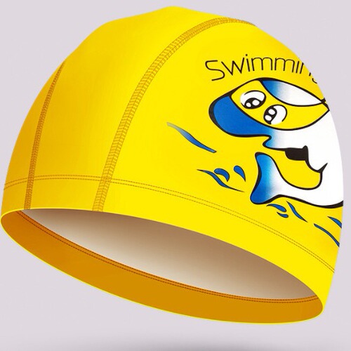 New Children's Swim Cap with PU Coating, Waterproof and Non-Squeezing, Unisex Cartoon Swim Cap, Factory Wholesale