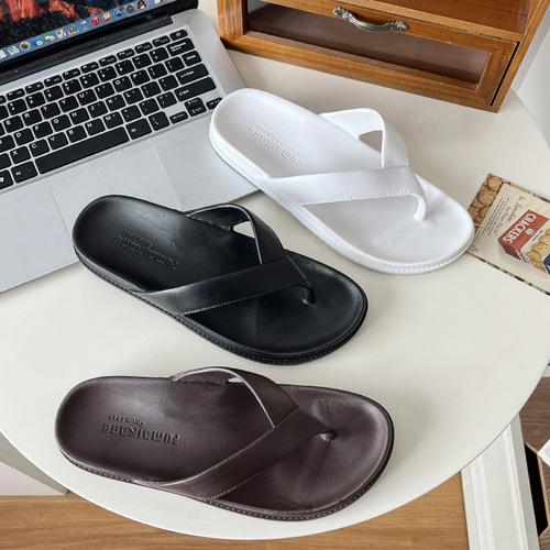 Flip-flops for men, new summer flat sandals for women, outdoor wear for couples at home, non-slip thong beach shoes