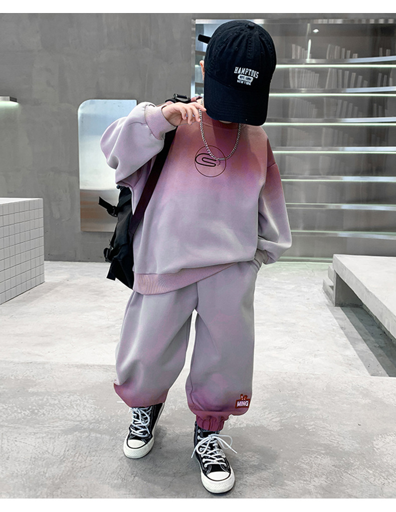 Traje para niños, novedad de 2023, suéter de otoño para niños de mediana a grande, ropa deportiva a la moda, atractivo y a la moda_voghion.com