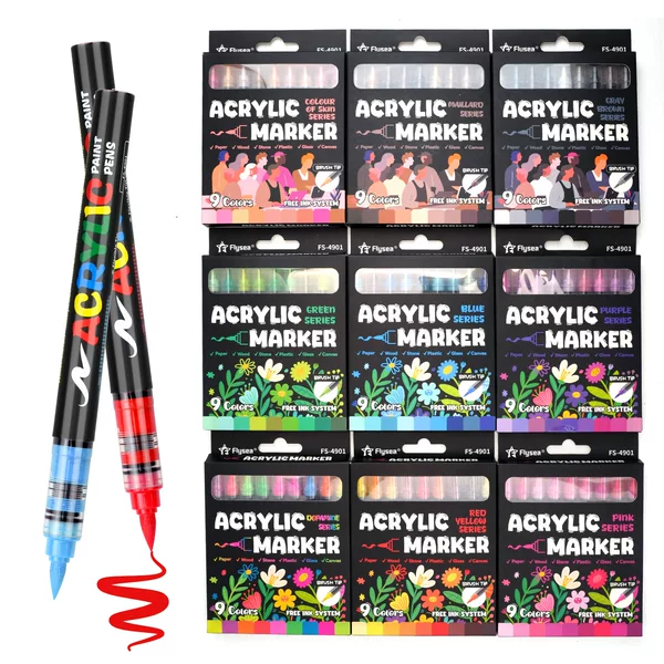 Cross-Border Popular Multi-Color Direct Liquid Acrylic Marker Set, Non-Transparent and Stackable, DIY Hand-Painted Art Pens