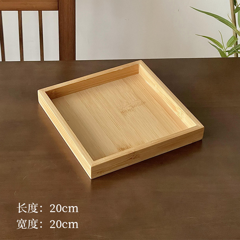 Plato de madera alta sensación rectangular bandeja de café dulces caseros platos de fruta platos de comedor platos de té