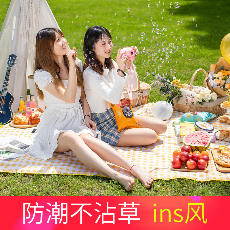 户外便携野餐垫春游防潮垫野餐布防水草野炊地垫子郊游加厚少女风|ms