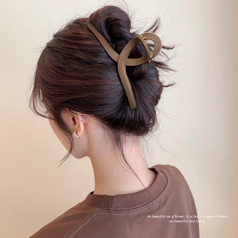 15CM clip de agarre cruzado de mujer detrás de la cabeza alta sensación de agarre de cabello esmerilado clip de cabello de tiburón gran clip de cabello chuck joyas para el cabello