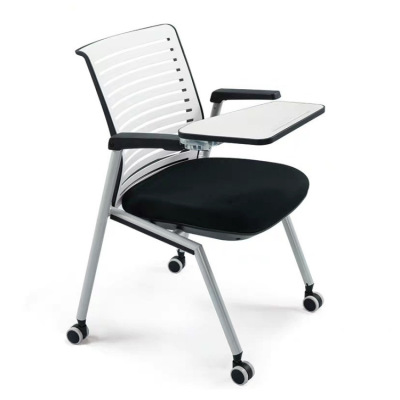 简约时尚带写字板移动培训椅公司会议电脑椅工作椅|ms