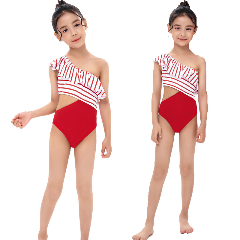亚马逊儿童比基尼欧美外贸速卖通女童泳装wish2-12岁女孩泳衣批发