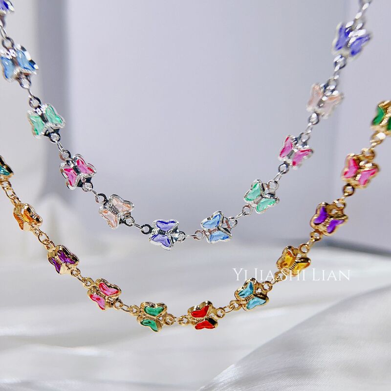 DIY Jewelry Chain Color Butterfly New Chinese Style Hanfu Hair Accessories Pure Copper Color-retaining Clothing Headscarf Accessories DIY Jewelry Chain Color Butterfly New Chinese Style Hanfu Hair Accessories Pure Copper Color-retaining Clothing Headscarf Accessories