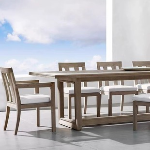 Outdoor Tables and Chairs Courtyard Outdoor Imported Modern Simple Nordic Style Oriental Teak All Solid Wood Long Table Large Dining Table