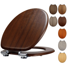 工厂直销密度板木质MDF马桶盖pvc贴皮木纹图案带缓降