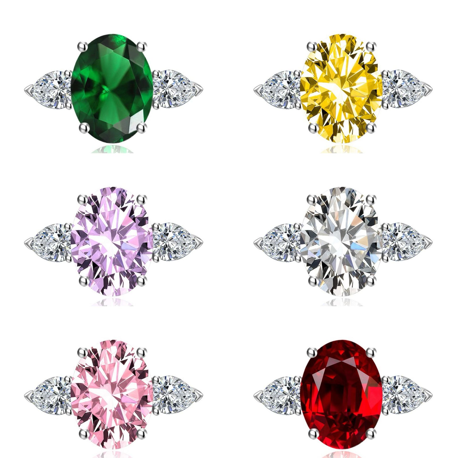 High-End 10-Carat Pigeon Egg Ring for Women, Colorful Diamond Fashion Large Diamond Oval 10*14 High Carbon Diamond Engagement Diamond Ring