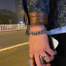 王一博同款镶钻古巴链手链男女ins潮嘻哈欧美蹦迪手环冷淡风手饰
