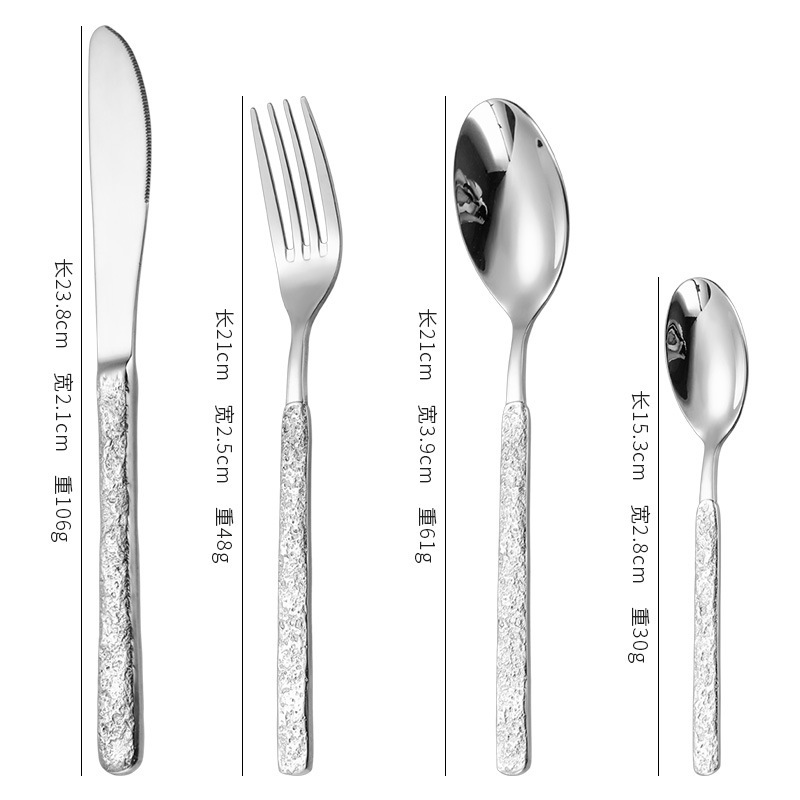 メーカー卸売り304ステンレスナイフフォークスプーンホテル家庭用食器ヨーロッパ式石紋ステーキナイフフォーク洋食食器|undefined