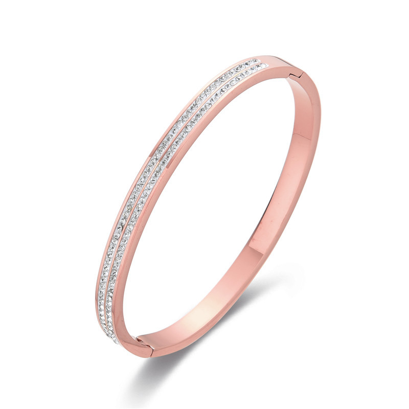 2-teiliges, einreihiges, einreihiges, mit Diamanten besetztes Stahl-Schlamm-Ziegel-Armband im Ins-Stil für Damen_voghion.com