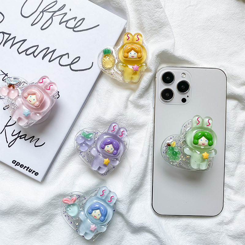 Mobile phone airbag bracket, adhesive drop cartoon rabbit cute doll, retractable desktop air cushion support, stable and_voghion.com