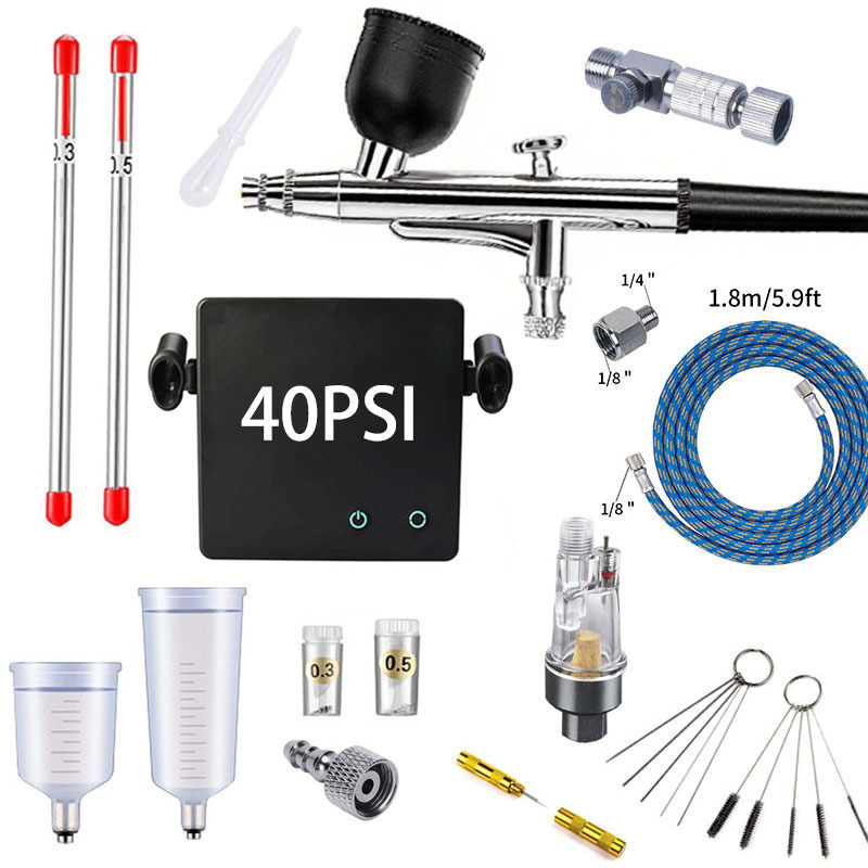 Cross-Border Us Standard Model Spray Paint Painting Color Airbrush Set T001A Manicure Tattoo Airbrush Air Pump Set Cross-Border Us Standard Model Spray Paint Painting Color Airbrush Set T001A Manicure Tattoo Airbrush Air Pump Set